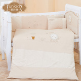 有机棉彩棉婴儿床品套件宝宝床上用品8件套床围可拆洗被子枕头