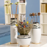 创意时尚客厅现代简约摆设摆件家居装饰品陶瓷干花花器电视柜花瓶
