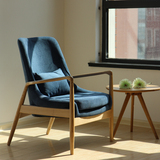 北欧简约布艺沙发 宜家客厅单沙发 实木单人休闲椅咖啡椅设计师椅