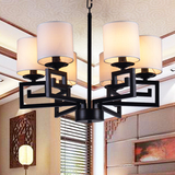 中式美式复古典餐厅烤漆铁艺吊灯个性创意客厅卧室酒店黑色吊灯具