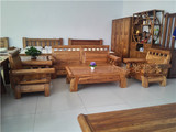 老榆木家具全实木沙发组合现代简约中式古典木架沙发客厅单人三人