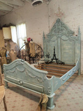 美式乡村实木床 法式复古实木雕花床 经典雕刻实木床 法式家具
