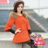 阿依莲2014冬季新款女装外套 韩版修身气质毛呢外套 OL精品