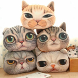 创意3D喵星人毛绒玩具抱枕可爱猫咪抱枕靠垫可拆洗