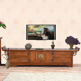 新古典中式全实木电视柜组合客厅落地柜简约雕花柜子储物柜影视柜