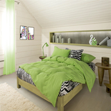 宜家风格简约全棉床上用品四件套 欧美时尚条纹 纯棉纯色床单绿色