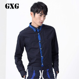 GXG[包邮]男装热卖 男士时尚斯文藏青色休闲长袖衬衫#41203505