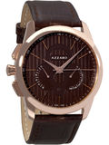 5折美国代购 Azzaro Legend 计时棕色表盘玫瑰镀金不锈钢男士手表