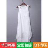 2015圣迪奥白色夏女装正品新款白色雪纺无袖中长连衣裙5281233