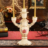 欧式烛台婚庆美式浪漫复古三头中式陶瓷蜡烛台灯奢华包邮块状枝形