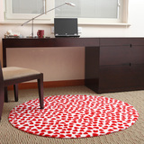 田园红喜庆 可爱个性圆形爱心地毯 电脑椅垫 客厅卧室茶几 大地垫