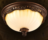 cq客厅水晶吸顶灯卧室圆形灯具欧式复古田园手绘灯饰中式餐厅灯