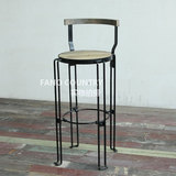 热卖复古铁艺做旧仿锈酒吧吧台高凳高椅休闲个性创意咖啡黑色椅子