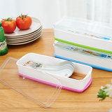 炫彩带盖沥水筷子盒防霉厨房餐具收纳盒塑料勺子筷子笼筷筒