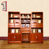 红荣居现代中式书柜书架整装实木简约储物柜书房置物架民俗柜子