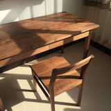 莫莫 黑胡桃木实木原木家具日式无印良品北欧书桌写字台电脑桌