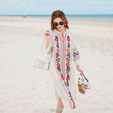 泰国沙滩裙海边度假明星同款夏季女民族风长裙波西米亚刺绣连衣裙