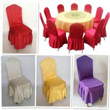 酒店椅套批发定做加厚餐椅套布艺连体饭店椅子套餐桌布椅垫套装红