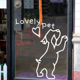宠物店铺欢迎小狗宠物美容美化装饰橱窗贴玻璃门贴纸窗贴窗花贴花