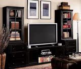 专业定制美式乡村HH黑色做旧组合电视柜美式全实木书柜餐边柜家具