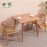 全豪餐桌椅组合家用长方形餐桌全实木橡木小方桌小户型拉伸饭桌子