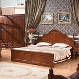柏木气压高箱床 1.5 1.8米欧式储物实木床高端深色美式婚床双人床