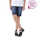 菲尔真维斯青年韩版男装7安弹力雨纹修身牛仔休闲短裤 53-164711