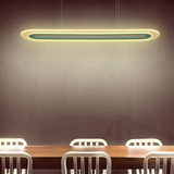 现代时尚简约LED亚克力吊灯长方形餐厅灯客厅灯创意椭圆形书房灯