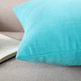 现代简约宜家素色纯色布艺沙发棉麻床头办公室汽车靠枕抱枕套含芯