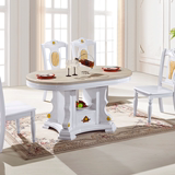 天然大理石椭圆餐桌欧式实木橡木方形椅组合现代简约宜家吃饭桌子