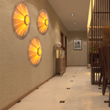 现代新中式壁灯客厅过道艺术木皮墙壁灯酒店走廊工程装饰灯东南亚