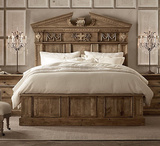 欧式家具美式法式乡村风格家具LOFT风格全松木实木床雕花床