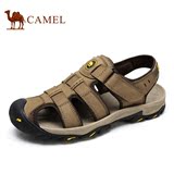 Camel骆驼男鞋 2016新款夏季日常休闲时尚磨砂牛皮魔术贴凉鞋