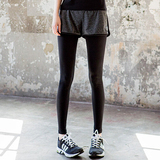 运动裤假两件弹力紧身健身套装速干裤女跑步瑜伽服春夏季新款长裤