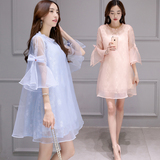 韓國SZ歐時力維沙曼2016花色新款公主裙女装甜美夏季圆领连衣裙
