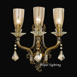 NEW 美式全铜 高端奢华 三头水晶杯壁灯 大型壁灯 进口水晶壁灯