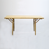 现代中式水曲柳原木长方餐桌实木榫卯架构明清改良六人八人方餐台