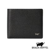 BRAUN BUFFEL 路易系列4卡零钱袋压纹短夹（黑色）