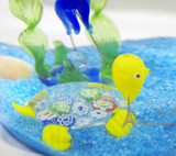 彩色玻璃小乌龟 可爱玻璃摆件 鱼缸水族箱diy装饰品 玻璃手工艺品