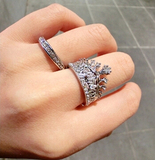 满钻气质时尚女王派对百搭甜美水钻皇冠造型戒指女日韩版潮人食指