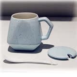 ZAKKA陶瓷杯带盖勺满天星牛奶杯茶杯简约创意咖啡杯 杯子陶瓷个性