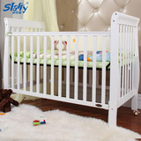 斯塔瑞欧式婴儿床实木松木环保漆BB床宝宝床白色出口多功能儿童床