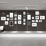 全悦创意黑白壁画大尺寸挂画 现代简约走廊沙发背景企业墙装饰画