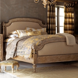 美式乡村实木雕花床法式复古做旧橡木床1.5米公主床欧式别墅家具