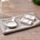 筷子架陶瓷餐具厨房两用汤勺托创意纯白色瓷筷酒店摆台筷托连体架