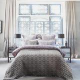 出口澳洲奢侈名品现代新中式古典几何图案色织提花床盖单件