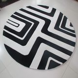 简约黑白图案圆形地毯练瑜伽垫加厚手感隔音防滑地毯卧室客厅地毯