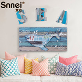 SEA创意文艺复古家居装饰木版画欧式地中海海洋风格组合壁挂画饰