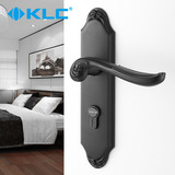 德国KLC 欧式简约门锁黑色室内门锁把手实木房门锁欧式房门锁