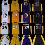新面料 NBA球衣湖人队科比霍华德纳什加索尔篮球服短裤套装白黄紫